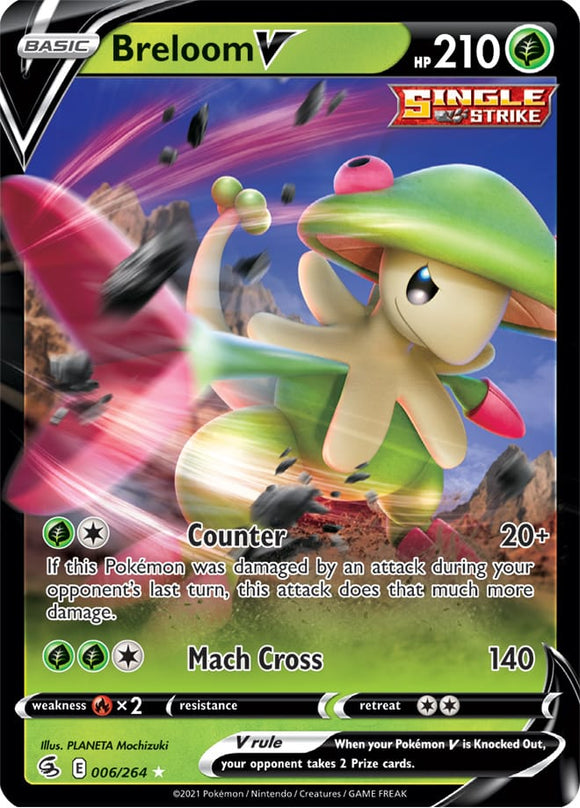 Breloom V 6/264 SWSH Fusion Strike Ultra Rare Pokemon Card TCG Near Mint