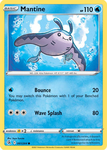 Mantine 61/264 SWSH Fusion Strike Common Pokemon Card TCG Near Mint