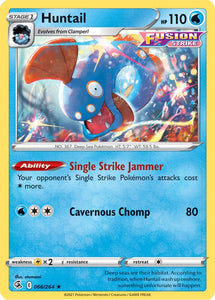 Huntail 66/264 SWSH Fusion Strike Rare Pokemon Card TCG Kawaii Collector Huntail 66/264 SWSH Fusion Strike Rare Pokemon Card TCG Kawaii Collector