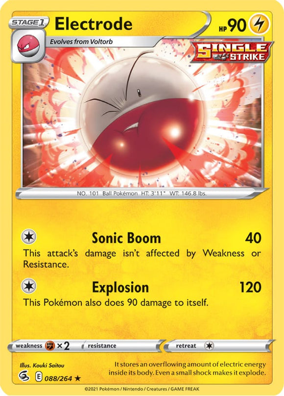 Electrode 88/264 SWSH Fusion Strike Rare Pokemon Card TCG Near Mint