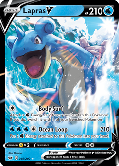 Lapras V 49/202 Sword and Shield Base Set Holo Ultra Rare V/VMax Pokem Kawaii Collector Lapras V 49/202 Sword and Shield Base Set Holo Ultra Rare V/VMax Pokem Kawaii Collector