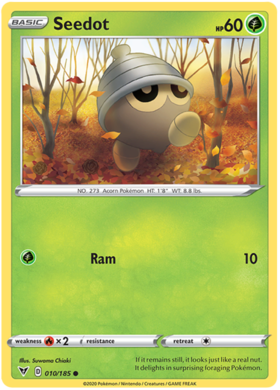 Seedot 10/185 Vivid Voltage Common Pokemon Card TCG Near Mint