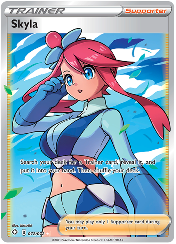 Skyla 72/72 Shining Fates Full Art Ultra Rare Pokemon Card TCG Near Mint