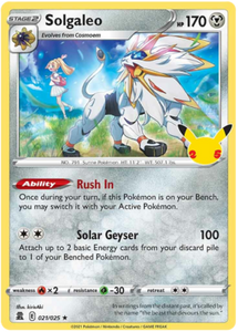 Solgaleo 21/25 SWSH Celebrations 25th Anniversary Holo Rare Pokemon Card TCG