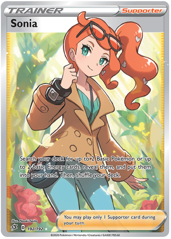 Sonia Full Art 192/192 SWSH Rebel Clash Holo Ultra Rare Trainer Pokemon Card TCG