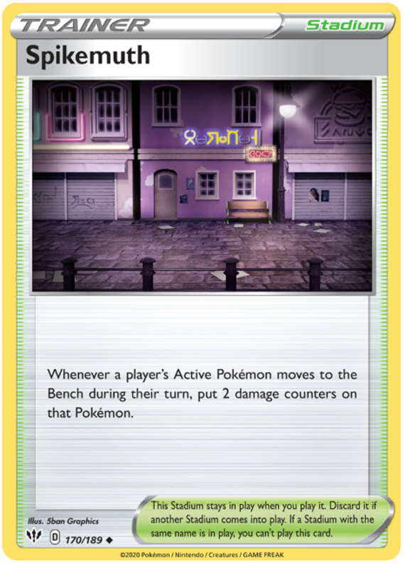 Spikemuth 170/189 SWSH Darkness Ablaze Uncommon Trainer Pokemon Card TCG Near Mint