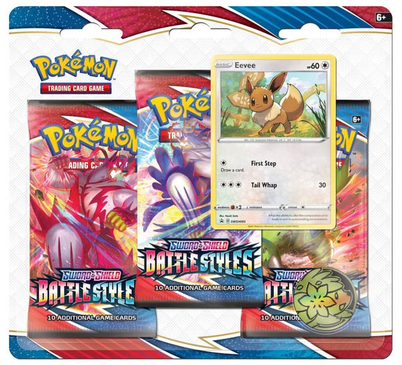 Battle Styles Three Booster Blister (Eevee) - POKEMON TCG Sword and Shield (PRE-ORDER)