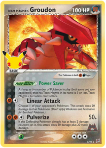 Team Magma's Groudon 9/95 SWSH Celebrations 25th Anniversary Classic Collection Holo Rare Pokemon Card TCG