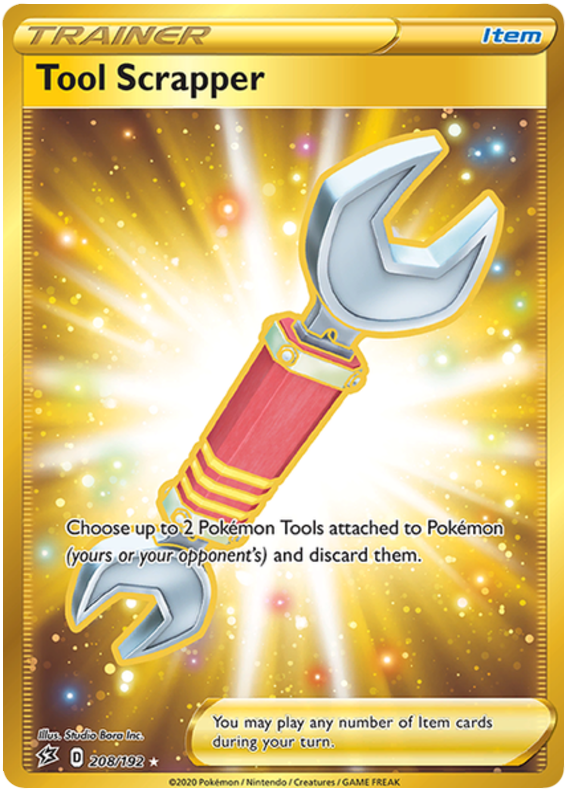 Tool Scrapper 208/192 SWSH Rebel Clash Holo Gold Ultra Secret Rare Trainer Pokemon Card TCG