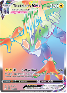 Toxtricity VMAX 196/192 SWSH Rebel Clash Holo Rainbow Full Art Hyper Secret Rare Pokemon Card TCG