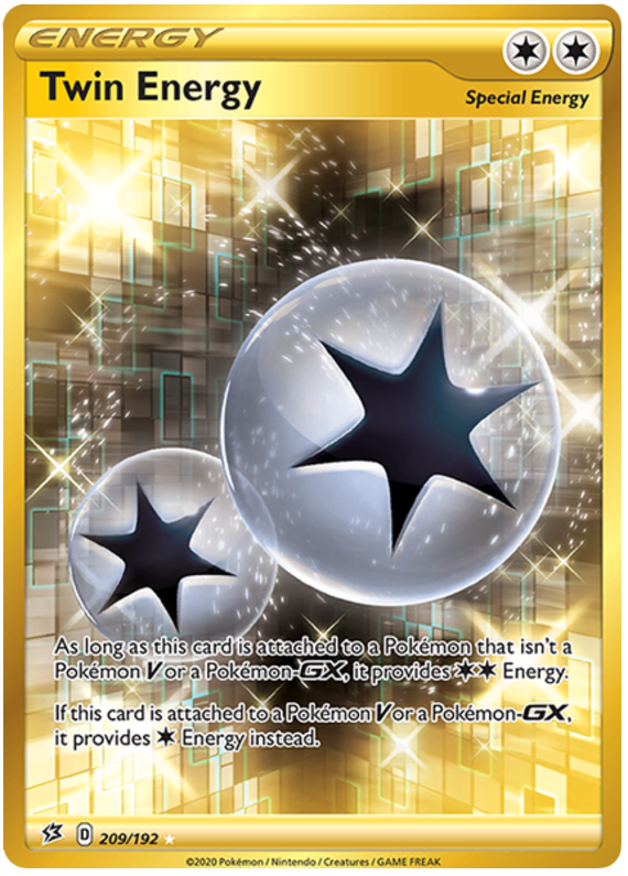 Twin Energy 209/192 SWSH Rebel Clash Holo Gold Ultra Secret Rare Trainer Pokemon Card TCG