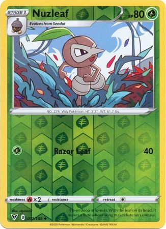 Nuzleaf 11/185 Vivid Voltage Reverse Holo Uncommon Pokemon Card TCG Near Mint 