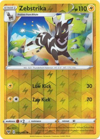 Zebstrika 54/185 Vivid Voltage Reverse Holo Uncommon Pokemon Card TCG Near Mint 