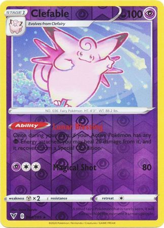 Clefable 64/185 Vivid Voltage Reverse Holo Rare Pokemon Card TCG Near Mint
