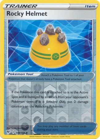 Rocky Helmet 159/185 Vivid Voltage Reverse Holo Uncommon Trainer Pokemon Card TCG Near Mint 