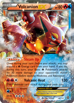 Volcanion EX 26/114 XY Steam Siege Holo Ultra Rare Pokemon Card TCG - Kawaii Collector