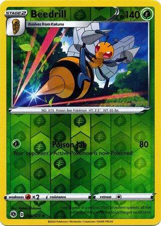 Beedrill 4/73 SWSH Champion's Path Reverse Holo Uncommon Pokemon Card TCG Near Mint 