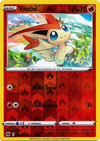 Victini 7/73 SWSH Champion's Path Reverse Holo Uncommon Pokemon Card TCG Near Mint 