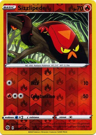 Sizzlipede 9/73 SWSH Champion's Path Reverse Holo Common Pokemon Card TCG Near Mint