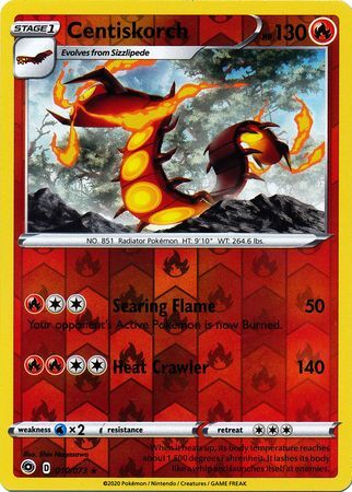 Centiskorch 10/73 SWSH Champion's Path Reverse Holo Rare Pokemon Card TCG Near Mint