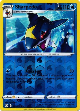 Sharpedo 12/73 SWSH Champion's Path Reverse Holo Uncommon Pokemon Card TCG Near Mint 