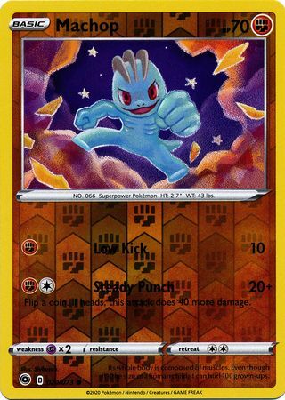 Machop 24/73 SWSH Champion's Path Reverse Holo Common Pokemon Card TCG Near Mint