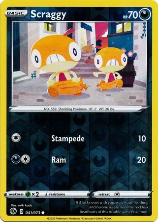 Scraggy 41/73 Champion's Path Reverse Holo Common Pokemon Card TCG Near Mint