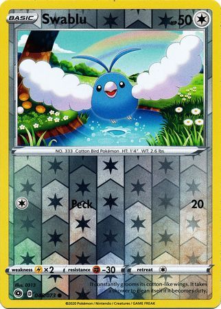 Swablu 48/73 Champion's Path Reverse Holo Common Pokemon Card TCG Near Mint