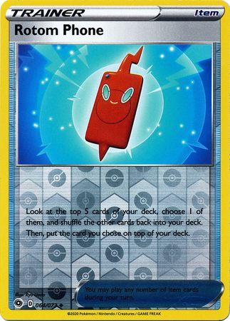 Rotom Phone 64/73 SWSH Champion's Path Reverse Holo Uncommon Trainer Pokemon Card TCG Near Mint