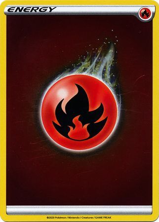 Fire Energy SWSH Champion's Path Reverse Holo Pokemon Card TCG