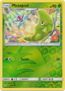 Metapod 2/68 SM Hidden Fates Reverse Holo Uncommon Pokemon Card TCG - Kawaii Collector
