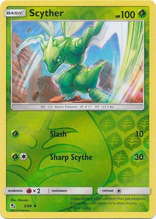 Scyther 5/68 SM Hidden Fates Reverse Holo Uncommon Pokemon Card TCG - Kawaii Collector