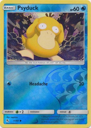 Psyduck 11/68 SM Hidden Fates Reverse Holo Common Pokemon Card TCG - Kawaii Collector