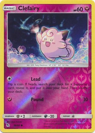 clefairy pokemon card value Clefairy 38/68 SM Hidden Fates Reverse Holo Common Pokemon Card TCG – Kawaii Collector