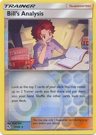 Bill's Analysis 51/68 SM Hidden Fates Reverse Holo Rare Trainer Pokemon Card TCG - Kawaii Collector