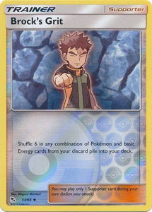Brock's Grit 53/68 SM Hidden Fates Reverse Holo Uncommon Trainer Pokemon Card TCG - Kawaii Collector