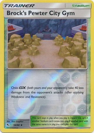 Brock's Pewter City Gym 54/68 SM Hidden Fates Reverse Holo Uncommon Trainer Pokemon Card TCG - Kawaii Collector