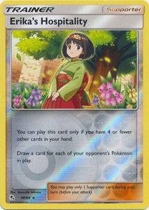 Erika's Hospitality 56/68 SM Hidden Fates Reverse Holo Rare Trainer Pokemon Card TCG - Kawaii Collector