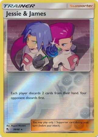 Jessie & James 58/68 SM Hidden Fates Reverse Holo Rare Trainer Pokemon Card TCG - Kawaii Collector