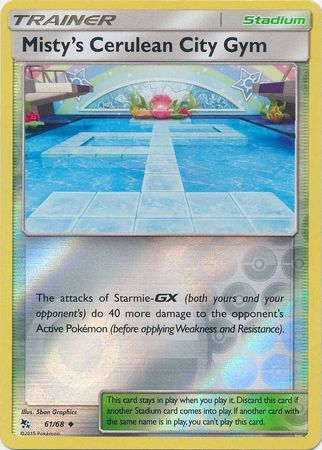 Misty's Cerulean City Gym 61/68 SM Hidden Fates Reverse Holo Uncommon Trainer Pokemon Card TCG - Kawaii Collector