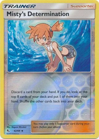 Misty's Determination 62/68 SM Hidden Fates Reverse Holo Uncommon Trainer Pokemon Card TCG - Kawaii Collector