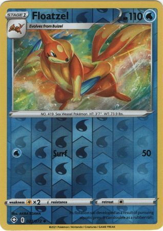 Floatzel 23/72 Shining Fates Reverse Holo Uncommon Pokemon Card TCG Near Mint 