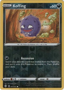 Koffing 41/72 Shining Fates Reverse Holo Common Pokemon Card TCG Near Mint