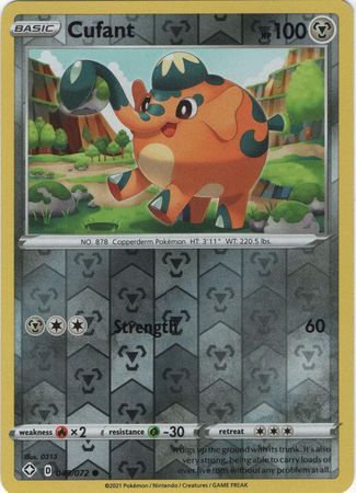 Cufant 49/72 Shining Fates Reverse Holo Common Pokemon Card TCG Near Mint