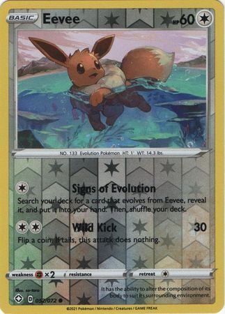 Eevee 52/72 Shining Fates Reverse Holo Common Pokemon Card TCG Near Mint