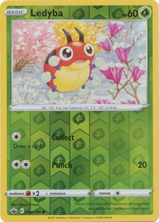 Ledyba 4/198 SWSH Chilling Reign Reverse Holo Common Pokemon Card TCG Near Mint