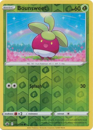 Bounsweet 13/198 SWSH Chilling Reign Reverse Holo Common Pokemon Card TCG Near Mint