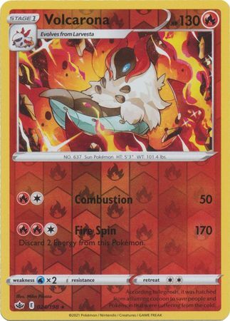Volcorona 24/198 SWSH Chilling Reign Reverse Holo Rare Pokemon Card TCG Near Mint