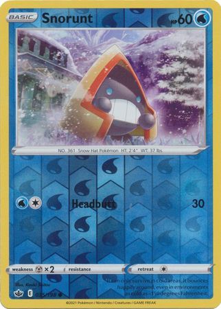 Snorunt 35/198 SWSH Chilling Reign Reverse Holo Common Pokemon Card TCG Near Mint