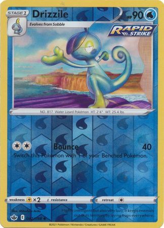 Drizzile 42/198 SWSH Chilling Reign Reverse Holo Uncommon Pokemon Card TCG Near Mint 